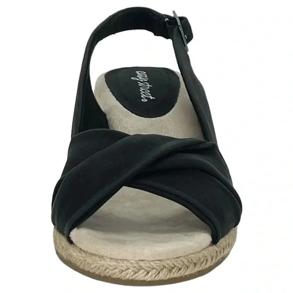 Easy Street Maureen Womens Super Flex Zone Black Wedge Dress Sandals Size 11M - Picture 3 of 15